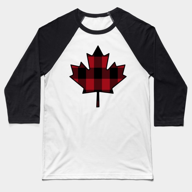 Maple Leaf in Plaid Baseball T-Shirt by somekindofguru